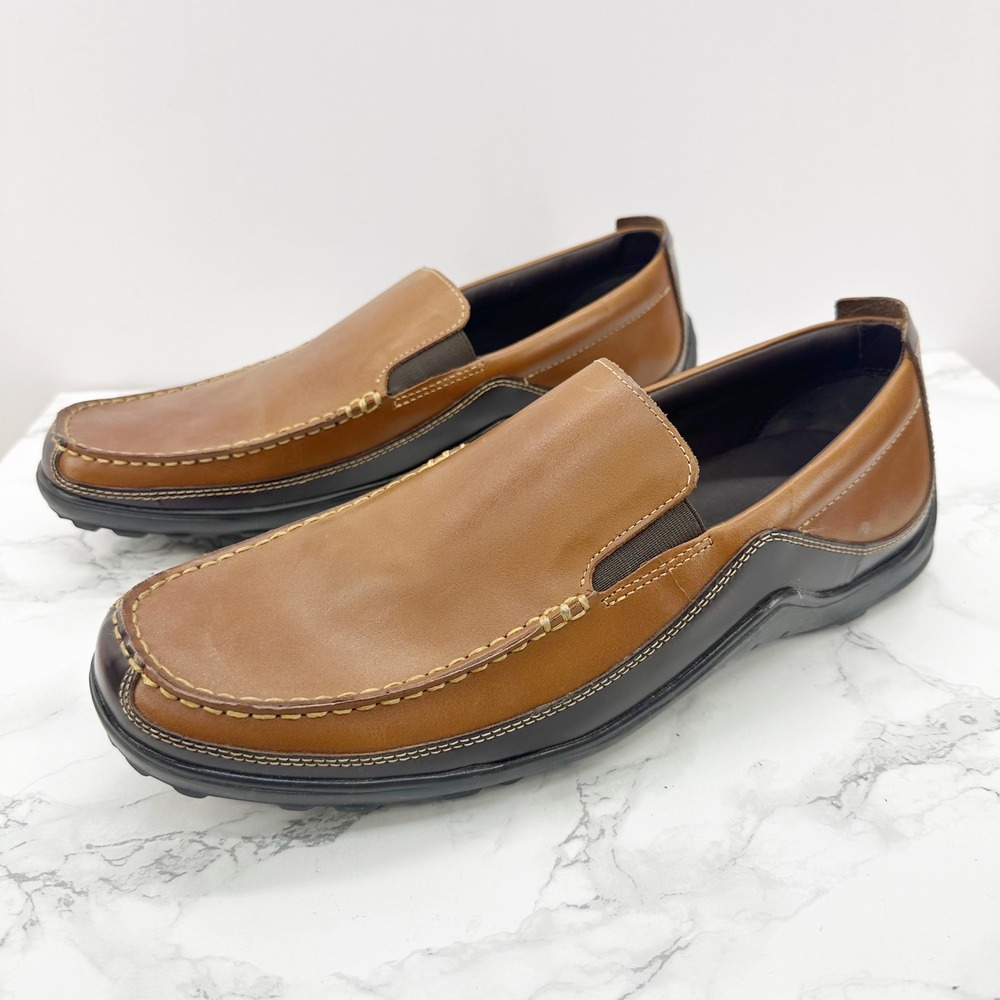 Cole Haan Tucker Venetian Loafers Mens 11 Brown Leather Slip On C03559 Moc Toe - Picture 2 of 7